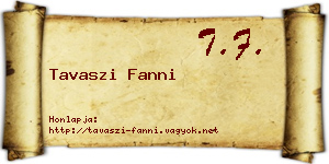 Tavaszi Fanni névjegykártya